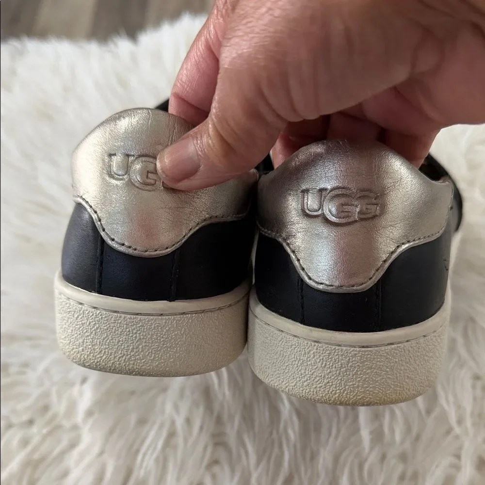 UGG Women’s Black Leather Slip-Ons Size 7.5